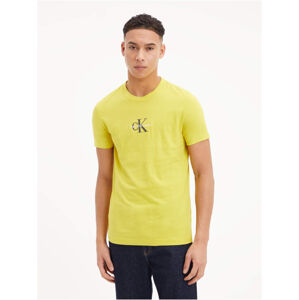 Calvin Klein pánské žluté tričko - M (ZH8)